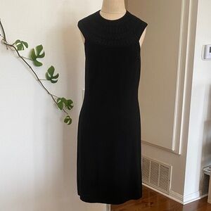 Ralph Lauren Merino Wool Black Sleeveless Midi Dress